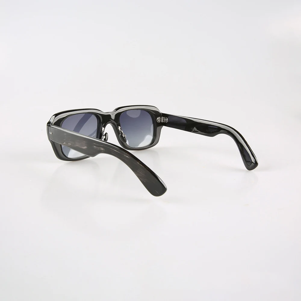 Women's Sunglasses Men Vintage Thick Stripes Square Retro Handmade Buffalo Horn Sunglass Man Fashion Glasses - view 4