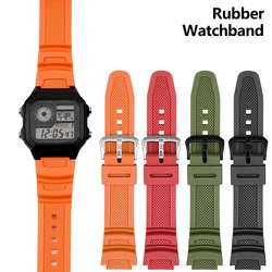 Rubber Watchband For F108 F-108WH W-216H W-218H W-215 W-752 W-S200H SGW-400/500H Waterproof Resin Silicone Dust-Free Watch
