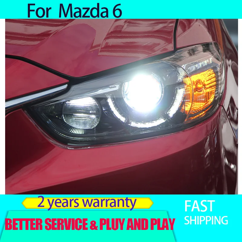 Car Styling for Mazda 6  2014-2015 Mazda6 Headlights Atenza headlight modified 17 new LED spoon daytime running light laser lens