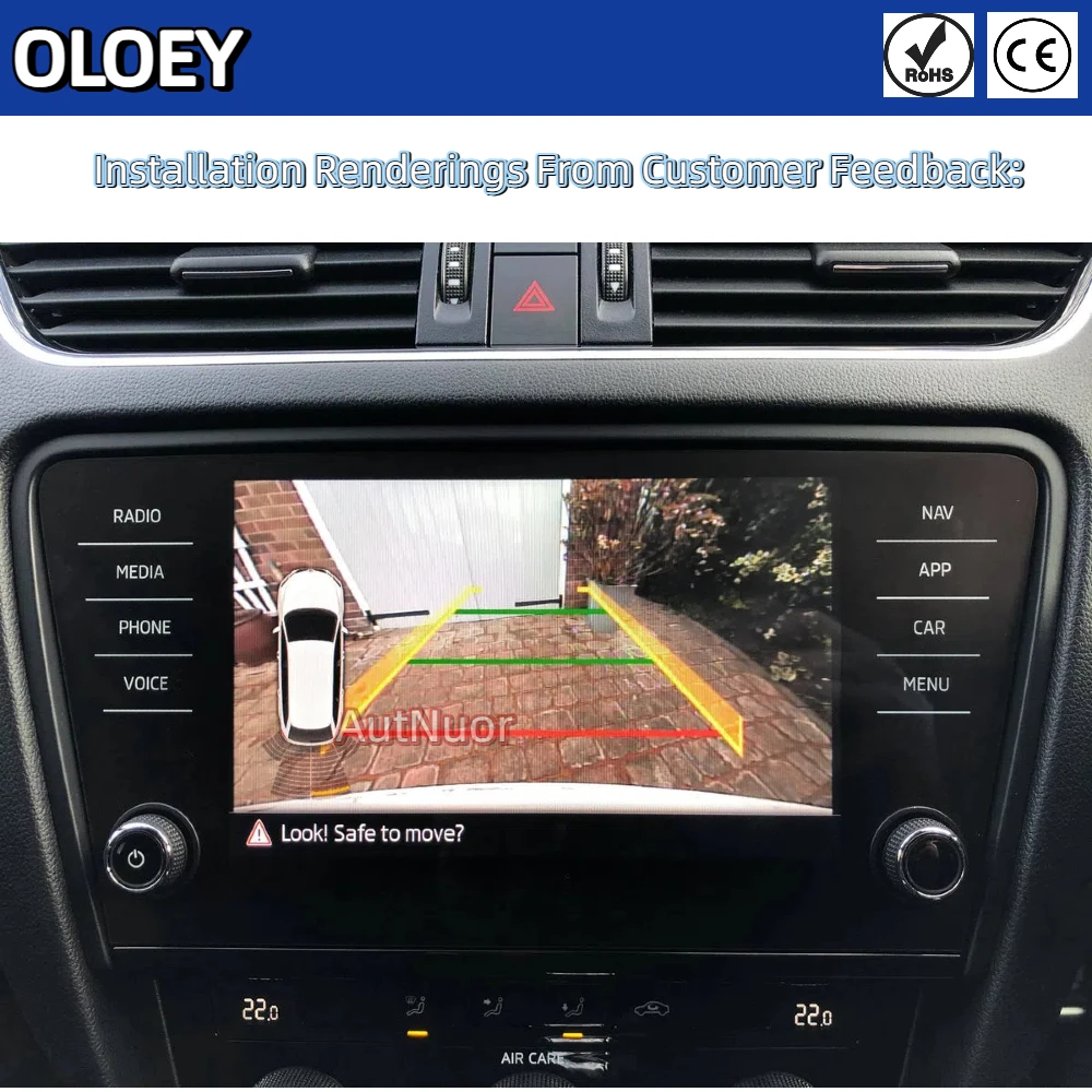 For Skoda Superb Combi sedan 2015-2025 Original Screen Upgrade  Dynamic Trajectory Trunk Handle CAM Reversing Rear Backup Camera