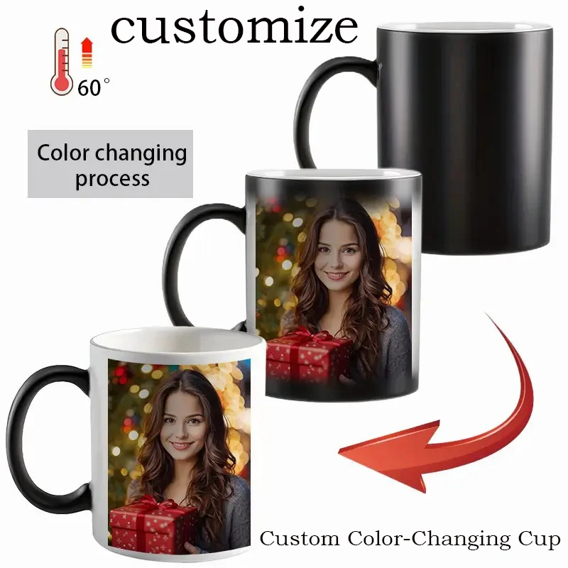 Custom Photo Color Changing Ceramic Coffee Mug Christmas and Thanksgiving Gift Perfect Present for Dad Mom and Friends