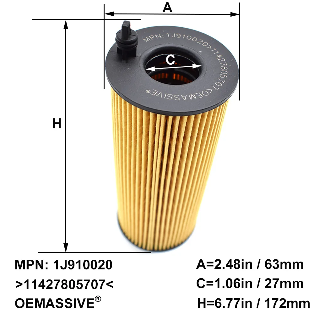 Engine Oil Filter For BMW X1 X3 X5 X6 F11 E60 E81 E87 E90 E91 F10 2.0 3.0 4.4L N47 N57 2006 2007 2008 2009 2010-16 11427807177