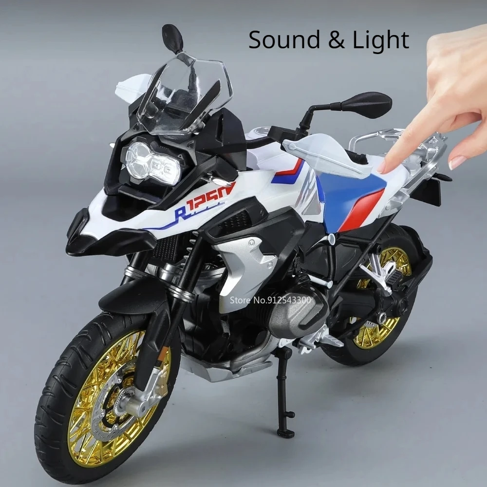 1/9 Large Scale R1250 GS Motorcycle Metal Diecasts Model Toy Alloy Body with Sound & Light Car Models Birthday Gifts Collection