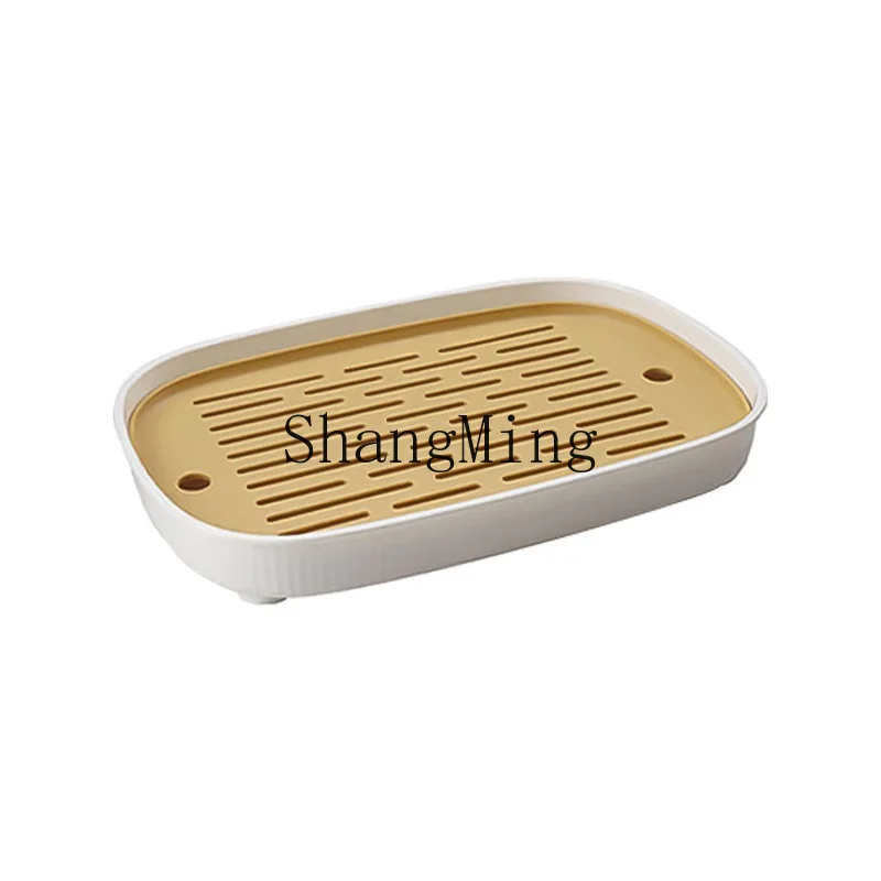 

DSA household simple tea tray teacup rectangular tray Kung Fu tea set water storage drain tray plastic