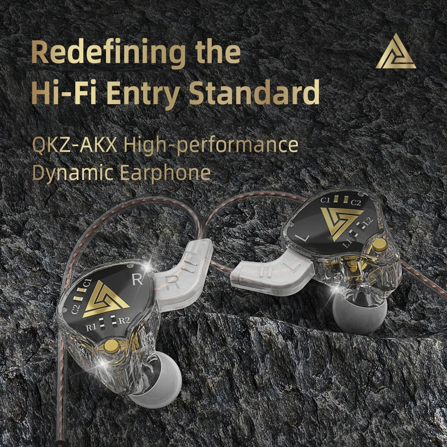 QKZ AKX 3.5 ملم سماعات أذن سلكية ديناميكية HIFI Bass سماعات أذن مراقب سماعة رأس رياضية مزودة بخاصية إلغاء الضوضاء