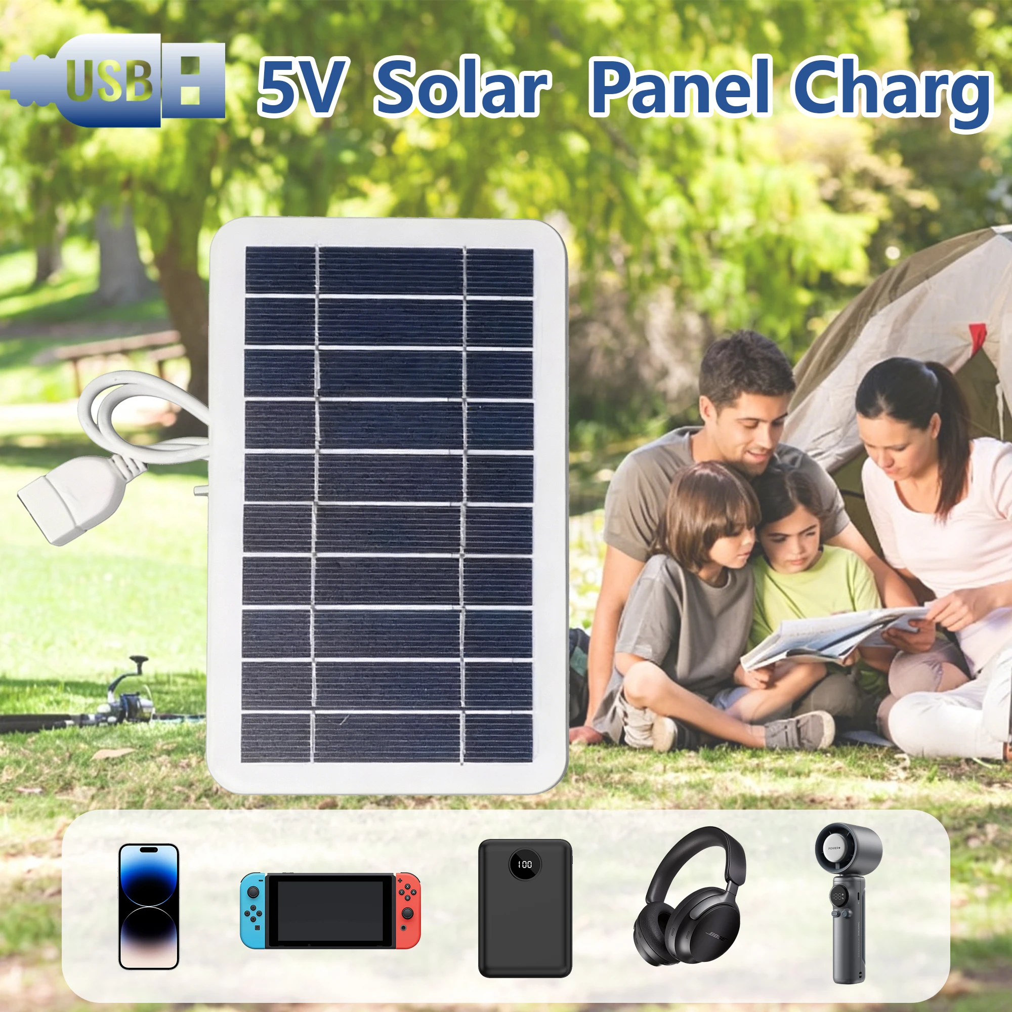 5W Solar Charger Portable USB Fast Charging for Android Samsung Power Banks Camping Hiking Emergency Power Supply ELEGEEK