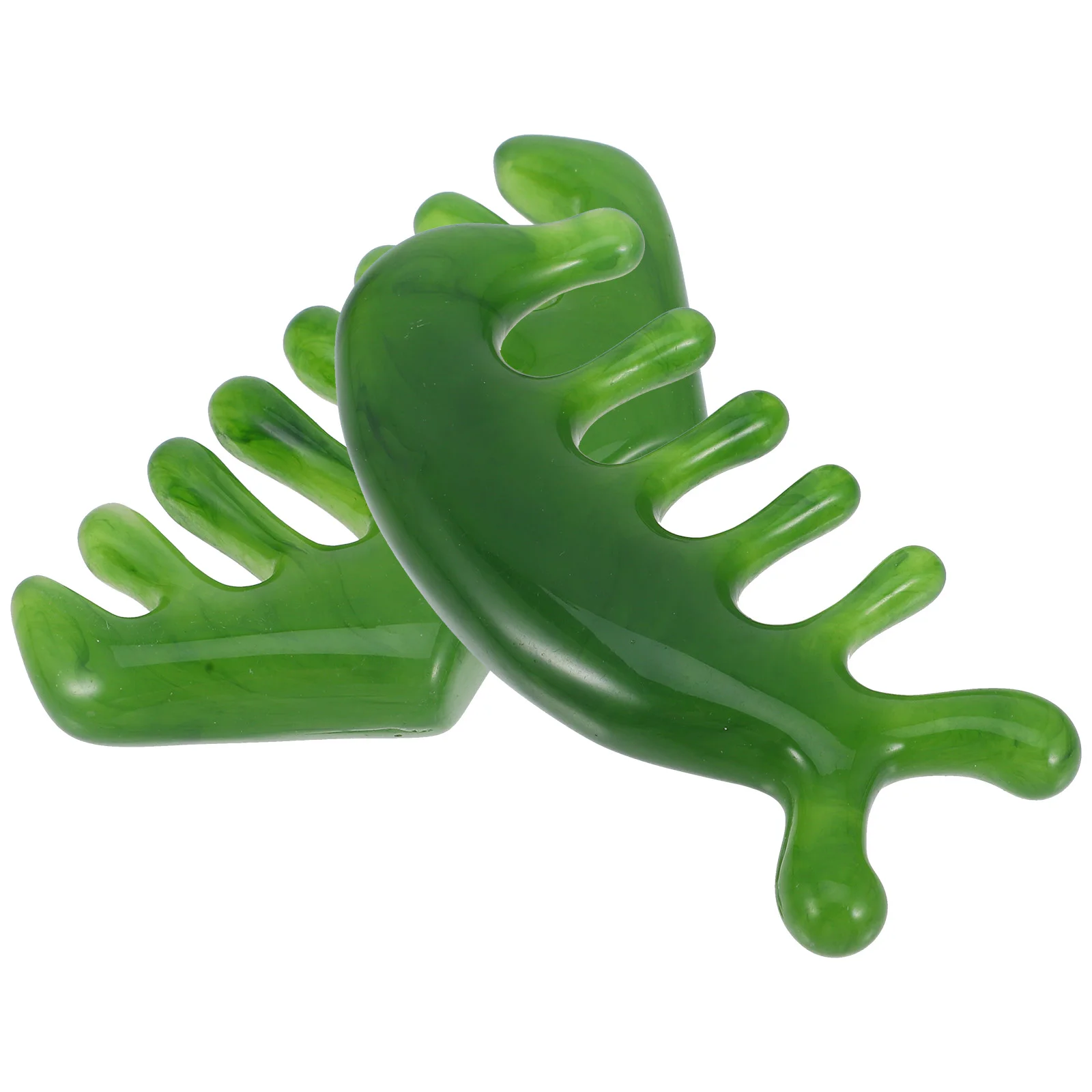 2 Pcs Massager Hair Comb Head Protection Jade Scalp Scrubber