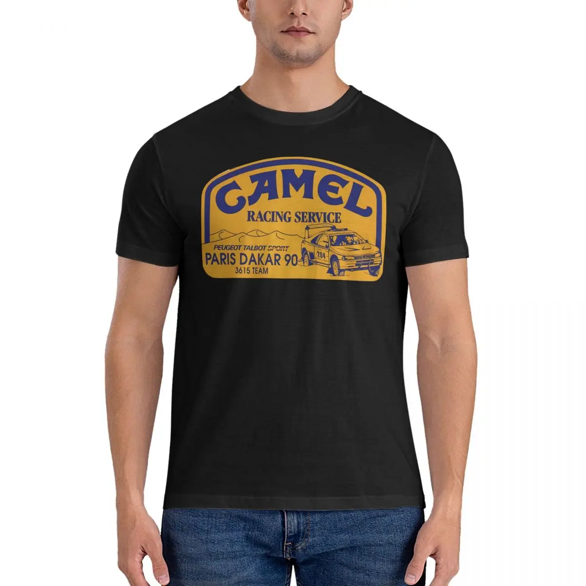 

Men's Fun Racing T Shirt C-Camel Cigarettes Pure Cotton Clothes Vintage Short Sleeve Crewneck Tee Shirt Party T-Shirts