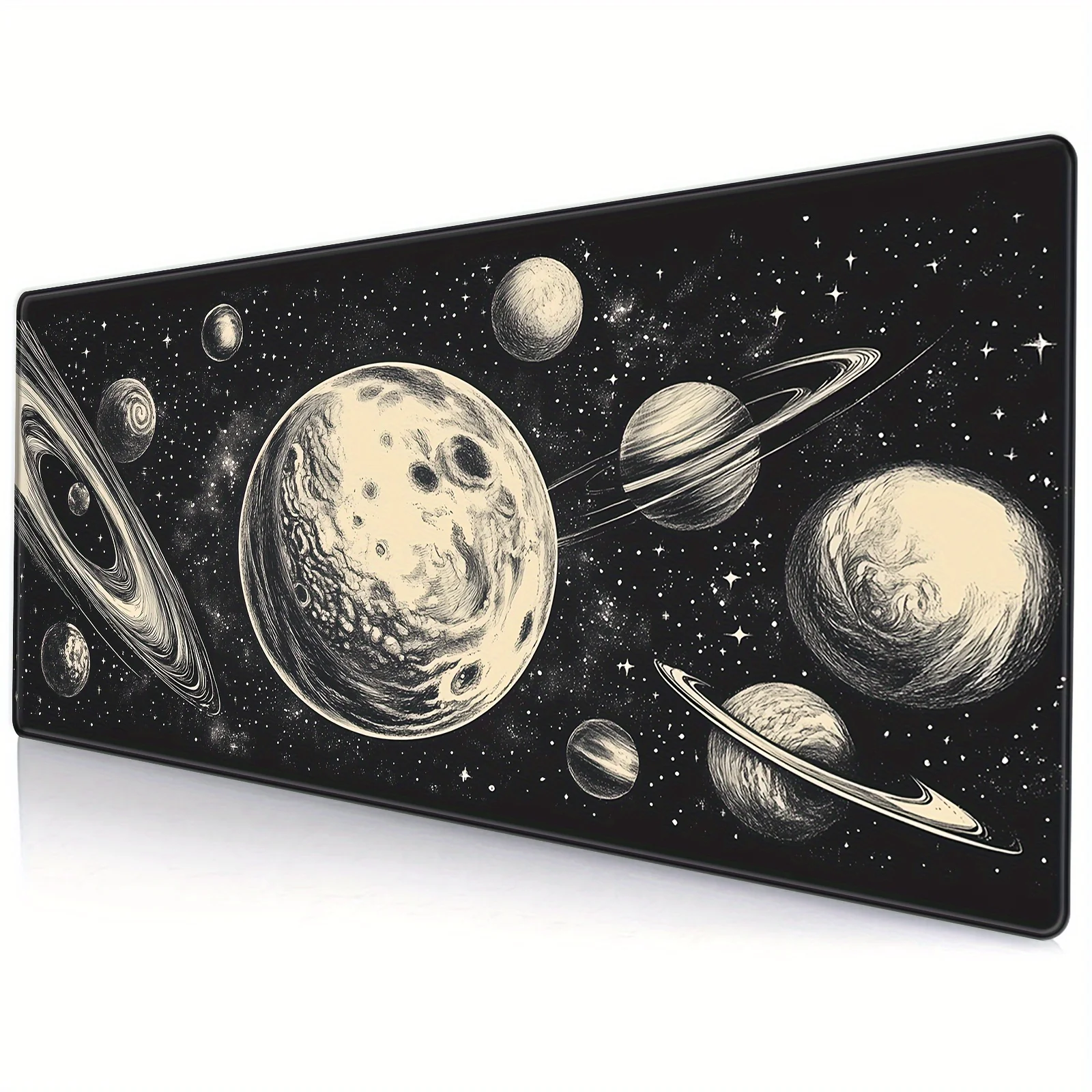 Star Moonlight Large Mouse Pad 900x400x3MM Milky Way Desk Pad with Edge Stitching for Office and Study gaming accessories Rubber