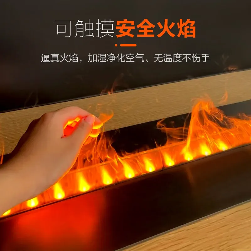 For European Style Built-in Electric Fireplace with Simulated Flame and Ultrathin Mist Humidifier for Home Hotel Lobby