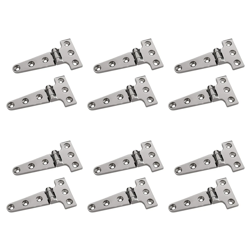 12 PCS Heavy Duty T Hinge 316 Stainless Steel Marine Grade Casting Hinge Door Hatch Hinge Boat