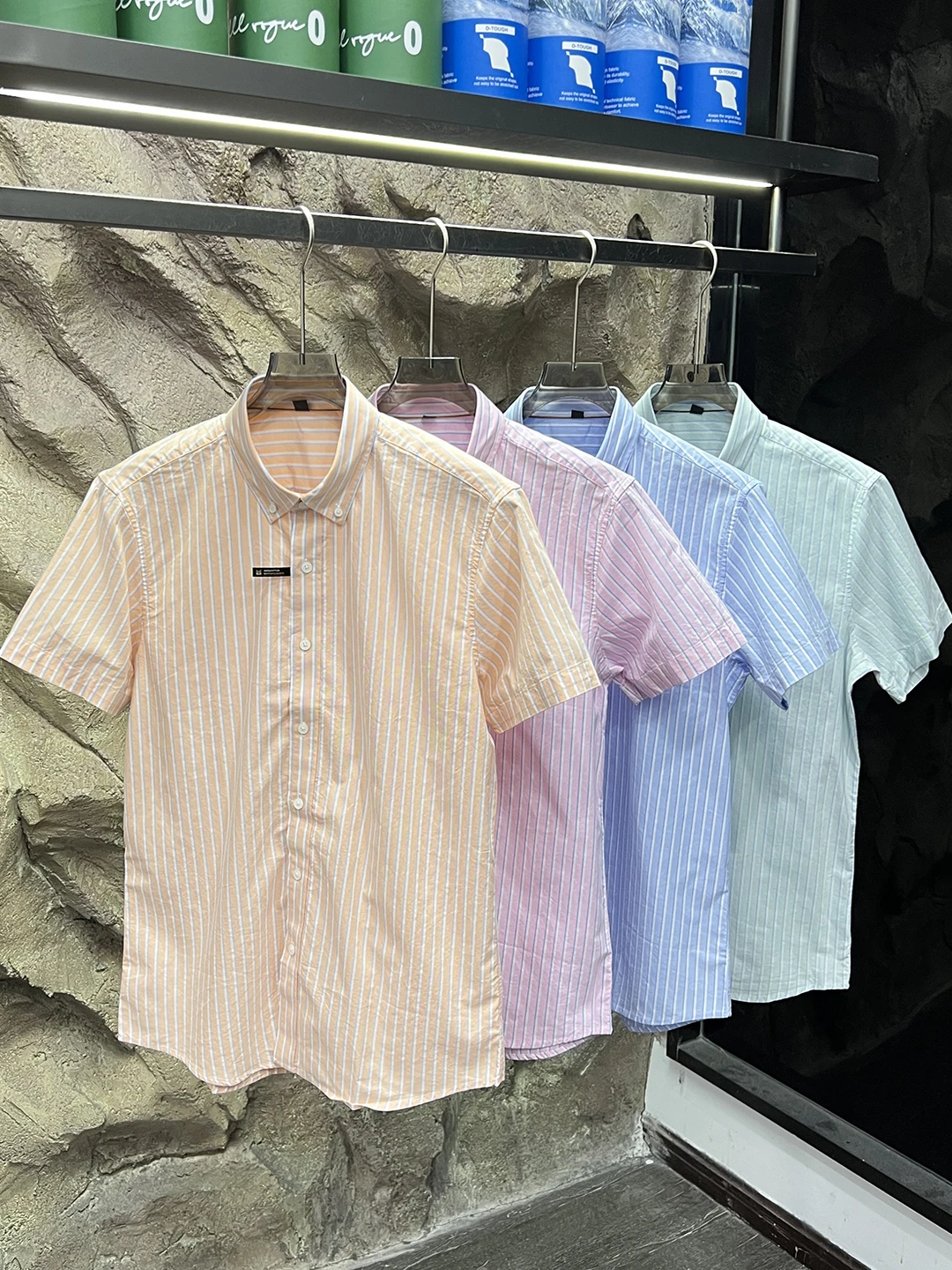 レトロストライプ柄 ウェイド純綿 メンズ ビジネス オルト スヴェ イルト 通気性 スタンドフィット 夏新作 カジュアル イルト