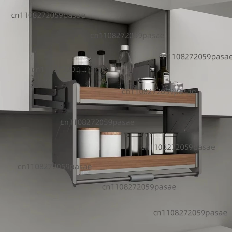 900MM environmentally friendly foldable aluminum alloy lifting basket, dedicated to kitchen top cabinet storage