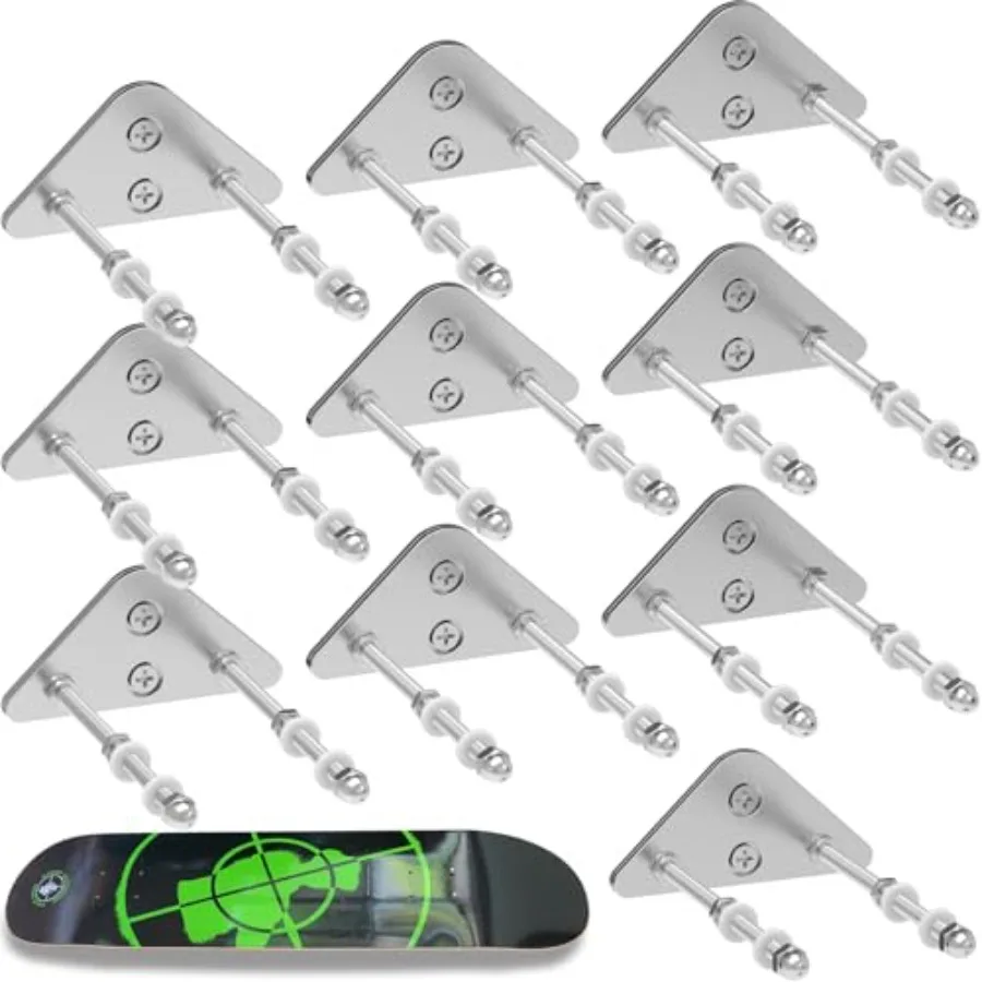

Skateboard Wall Mount Display 10 Packs Aluminum Skateboard Hanger with Two Screw Holes Skateboard Deck Storage for Home Decor S