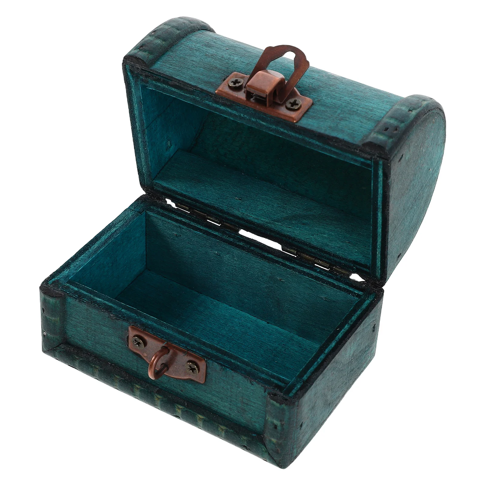 

Green Wooden Treasure Chest Jewelry Storage Rustic Trinket Organizer Keepsake Case Small Trinket Box Organizer