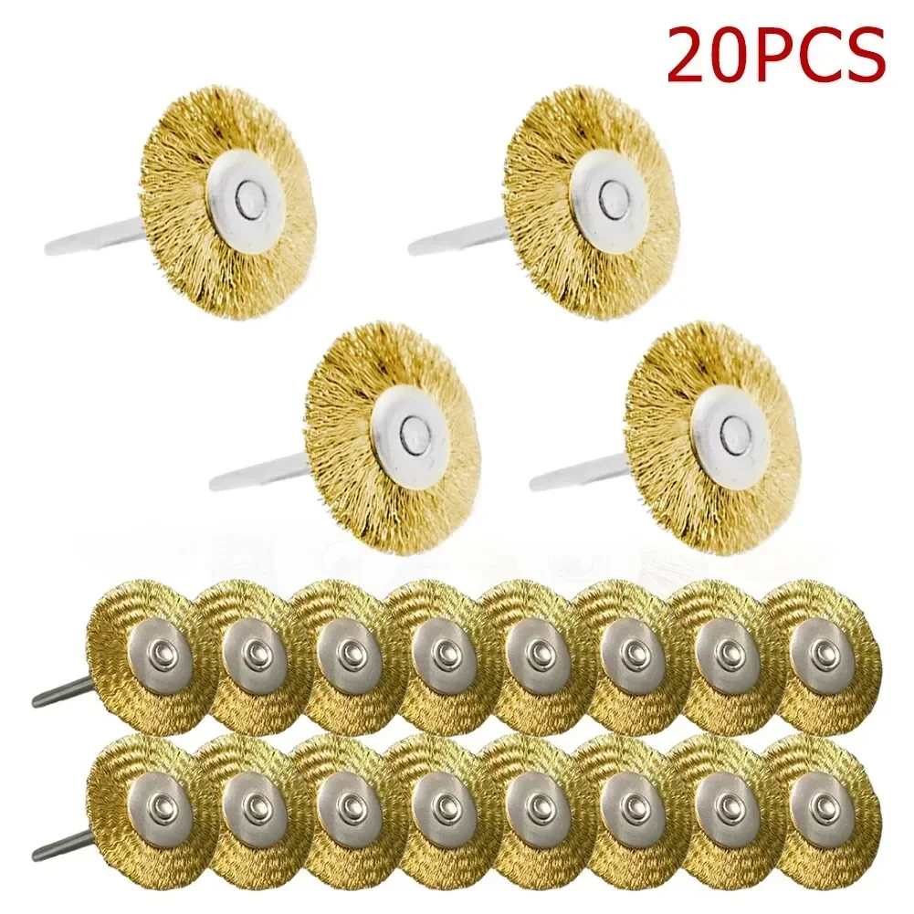 20pcs Copper Wire Brushs Copper Wire Brass Wire Wheel Brushes Polishing Tool For Grinder  Accessories