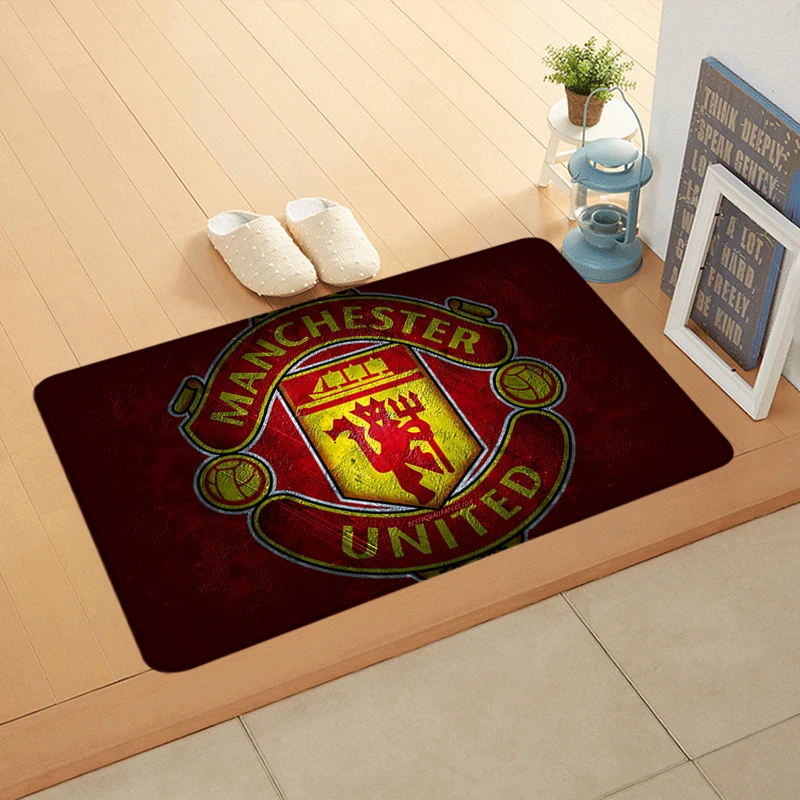 سجادة أرضية غير قابلة للانزلاق سجادة قدم للمدخل سجادة المدخل U-United Manchesters سجاد المطبخ الممتاز بالماء سجادة بجانب السرير ديكور المنزل #2