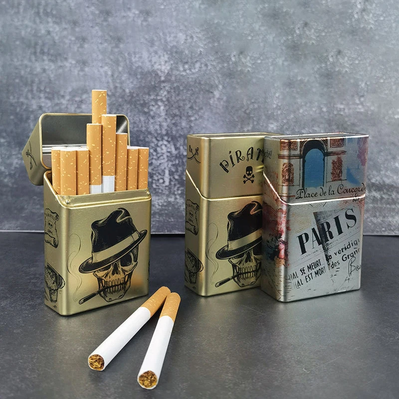 1pc Metal Cigarette Case Boxes Holder