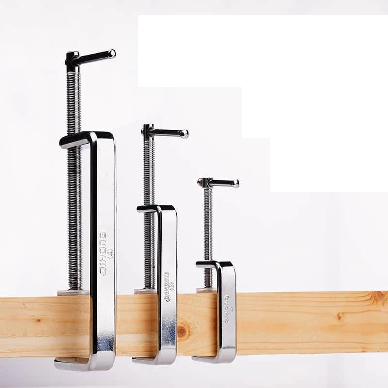 

Heavy Duty G Clamp For Woodworking Furniture DIY Fixing Tool Flat Steel Chrome Plated​