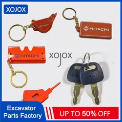 XOJOX 2pcs Grab BU0028 H800 For Hitachi zax ex200 210 60 70 120 Excavator Ignition Key Door Lock key chain F0002