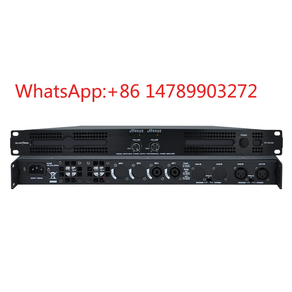 2 Zone 2*220W 1U Class D Amplifier Home Theater KTV Stereo Power Amplifier