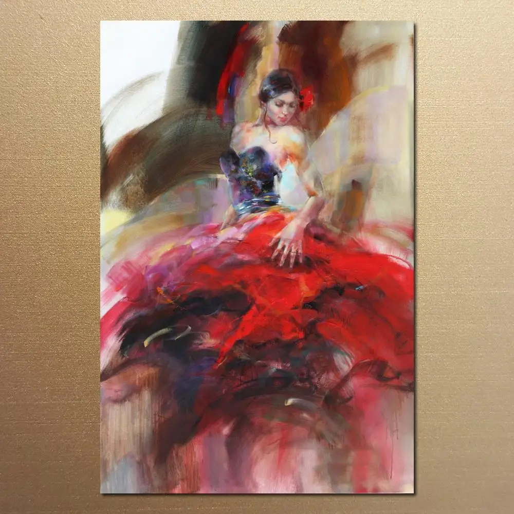 

Impressionism Modern Oil Painting Handmade Canvas Wall Art Dancing In Beauty Woman Artwork Bathroom Home Decorative Gift