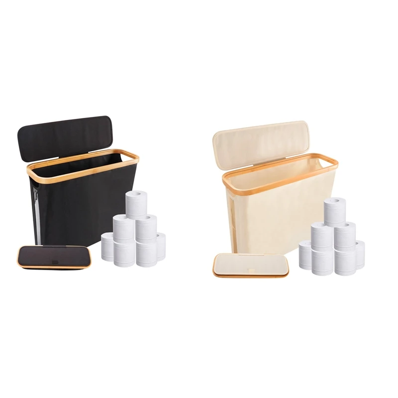 Toilet Paper Basket, Foldable Toilet Paper Storage Basket With Lid, Toilet Paper Storage Rack