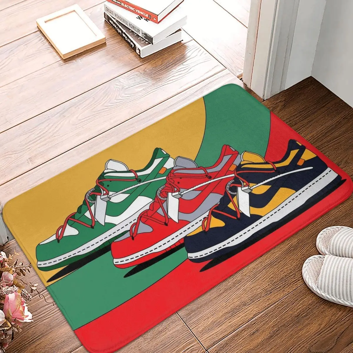 

Three Solid Colors Shoe Bath Non-Slip Carpet Collection Of Shoe Drawings Bedroom Mat Entrance Door Doormat Home Decoration Rug