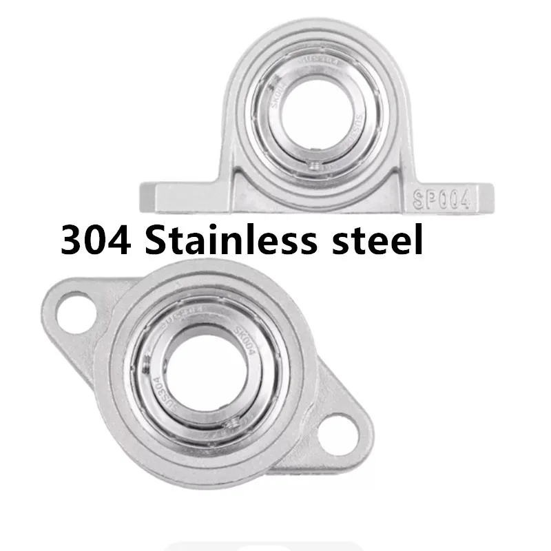 1pcs 304 Stainless Steel Diameter 10mm To 20mm Bore Ball Bearing Pillow Block Mounted Support Kfl000 Kfl001 Kp000 Kp001 Kp002
