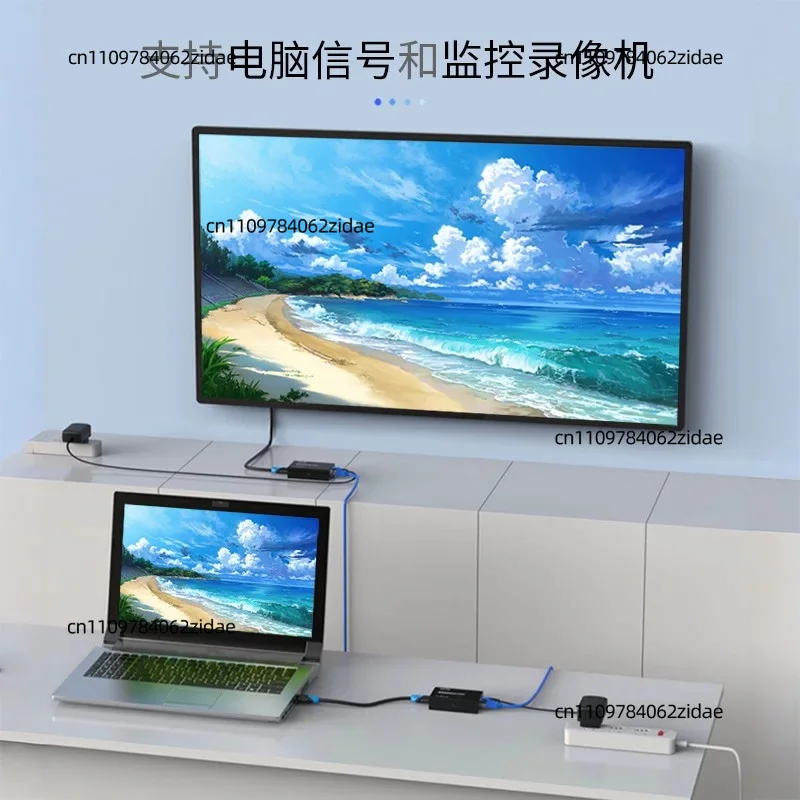 For HDMI Extender 60M Over Single RJ45 Ethernet Cable HD Audio Video Signal Amplifier Transmitter Receiver