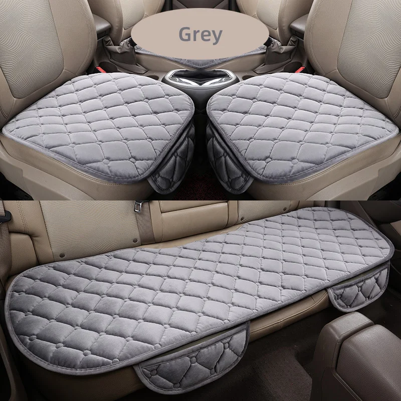 Diamond Plush Three-piece Set Plush Car Seat Cover Universal Winter Warm Velvet Front Car Seat Cushions Cover