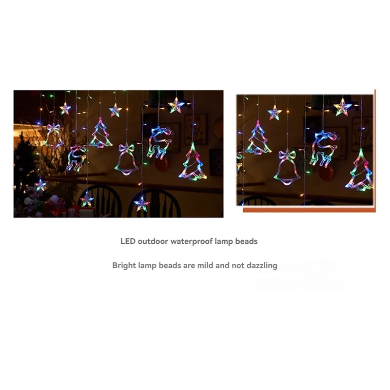 

AS94-Christmas Moon Star Window Fairy String Lights USB & Battery Powered String Light For Indoor Window Bedroom