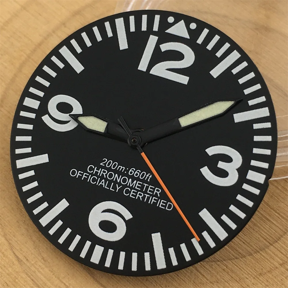 Classic 29mm Pilot Style Watch Dial Face + Hands Set Arabic Numerals Fit for NH35 NH36 ETA2824 PT5000 Automatic Movement