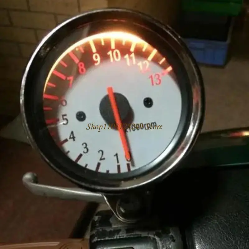 

N5KD Motorbike Modification Accessory 13000RPM Counter Universal Retro Stainless Tacho Gauge Motorcycle Tachometer