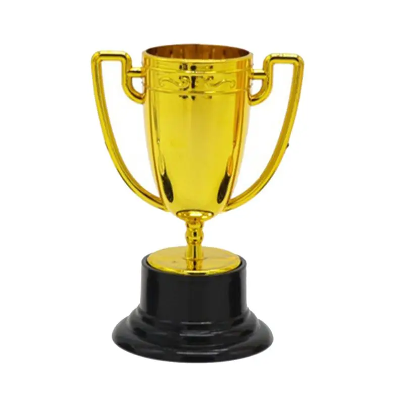 A07T-10 Pcs Mini Trophies With Mini Soccer Ball, Gold Trophy Award For Party Favors, Props, Rewards