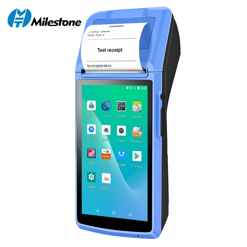 Milestone -MHT-M1 thermal product smart pos terminal android pos terminal handheld POS receipt printer  use for the clothing