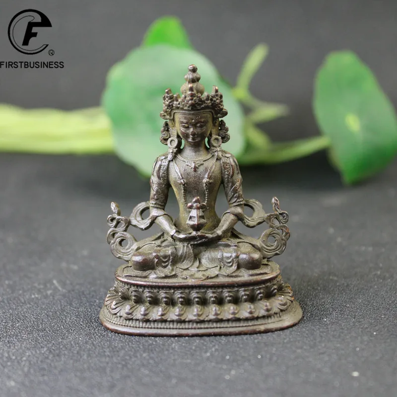 6CM Copper Guanyin Buddha Statue Living Room Decorations Feng Shui Miniatures Figurines Home Decor Car Ornaments Crafts