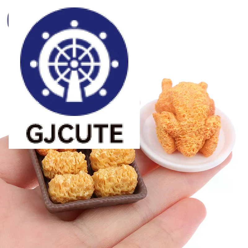 초소형 사실적인 프라이드 치킨 미니어처 세트: DIY 인형의 집 및 장난감 모델 향상에 완벽