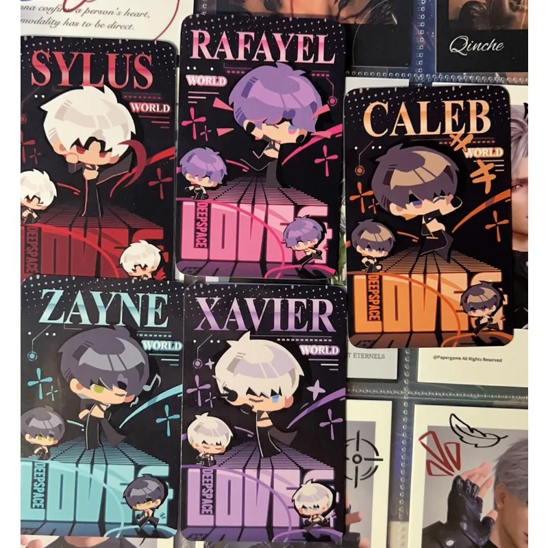 5Pcs/Pack Game Love and Deepspace Fans Collection Character Q Version Ins style Card Xavier Zayne Rafayel ralayo Sylus Caleb