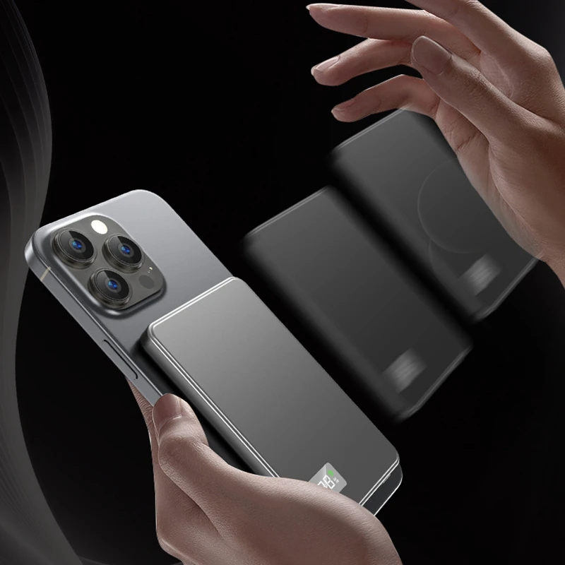 ONEPLUS 50000mAh سعة كبيرة محمولة بنك طاقة لاسلكي مغناطيسي معدني PD22.5W شحن سريع بطارية خارجية آيفون