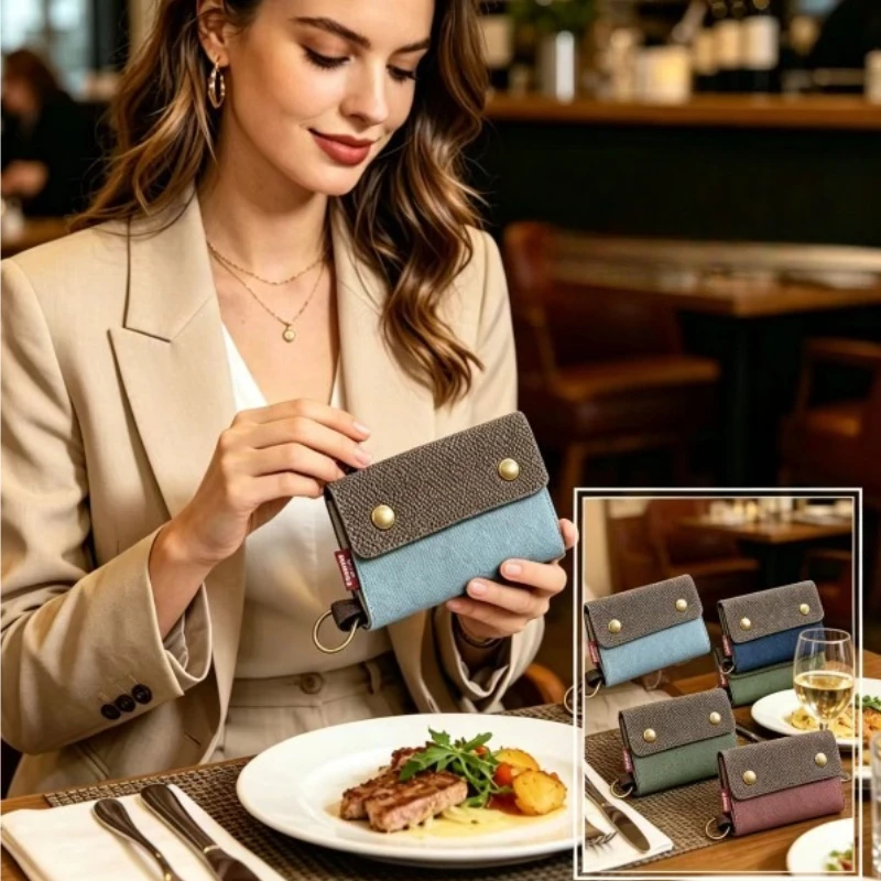 

Creative Cartoon Printed Three-fold Denim Canvas Wallet, Simple Canvas Card Bag Key Bag Available for Both Men and Women