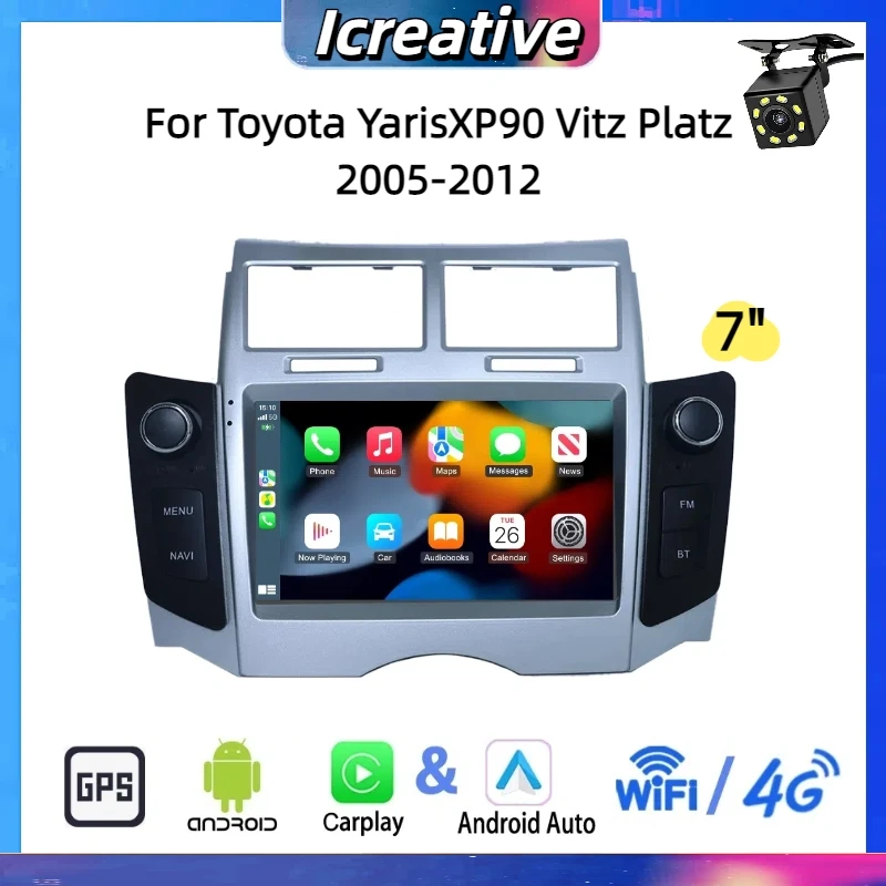 Car Radio Android 2din for Toyota YarisXP90 Vitz Platz 2005-2012 7