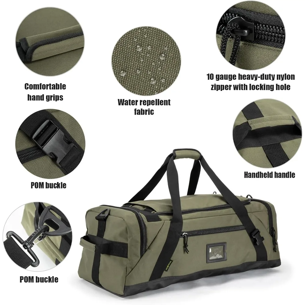 حقيبة سفر للرجال من القماش الخشن - حقيبة رياضية كبيرة لقضاء عطلة نهاية الأسبوع، حقيبة ظهر رياضية للنساء لأسلوب الحياة النشطة