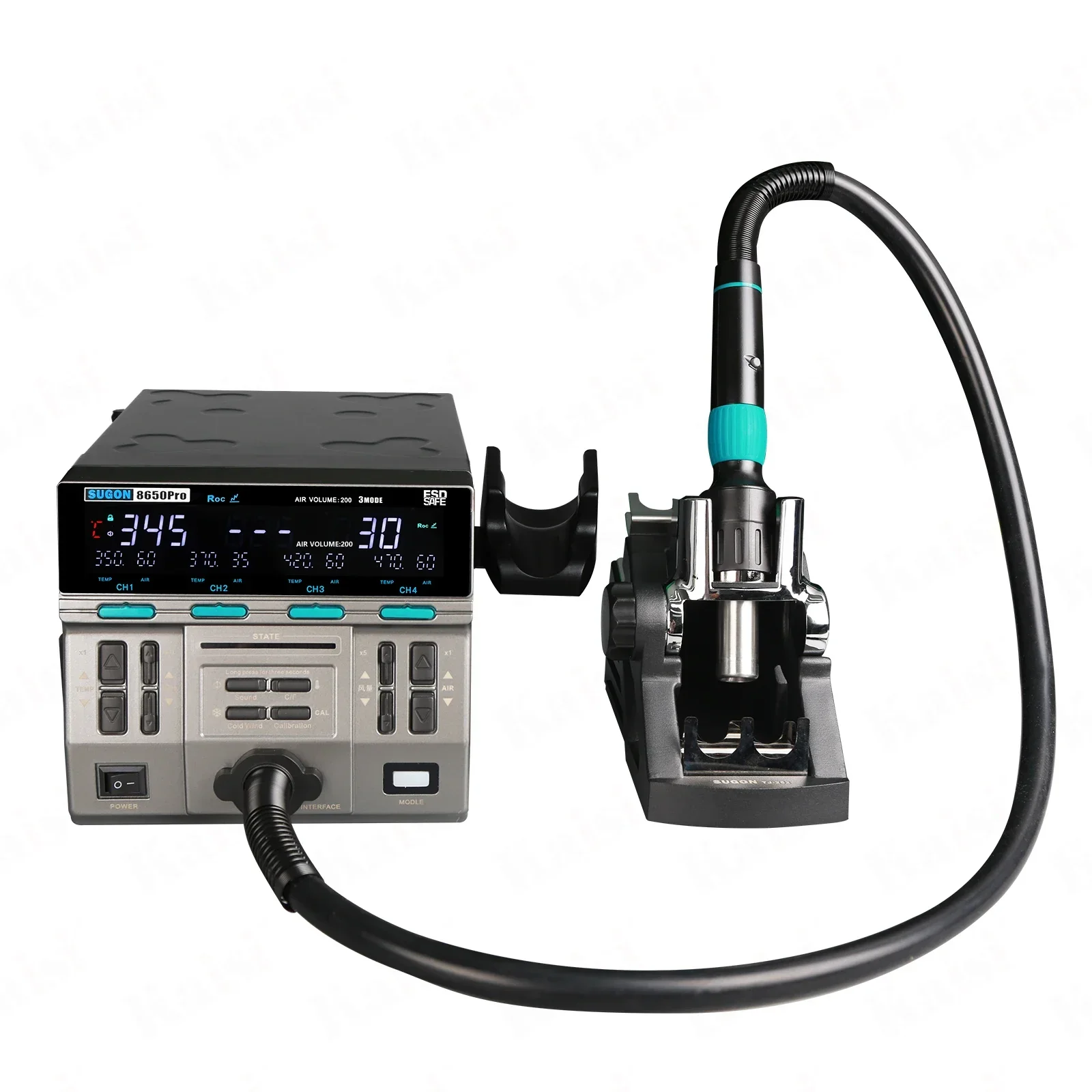 2025 Sugon 8650 Pro curved Digital Adjustable Electric Soldering Iron Desoldering Hot Air Smd Bga Rework Soldering Station
