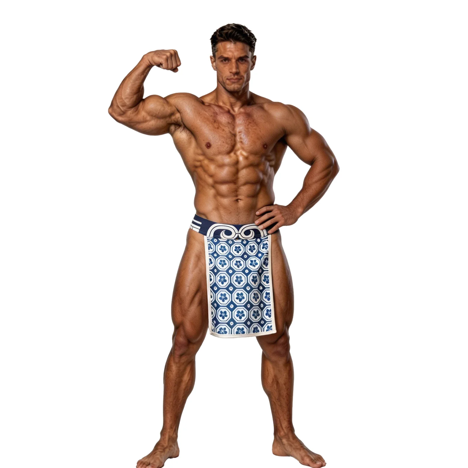 

Mens Japanese Sumo Loincloth Briefs Underwear Low Rise Traditional Printed Hollow Out Fundoshi Panties for Nightclub Performance
