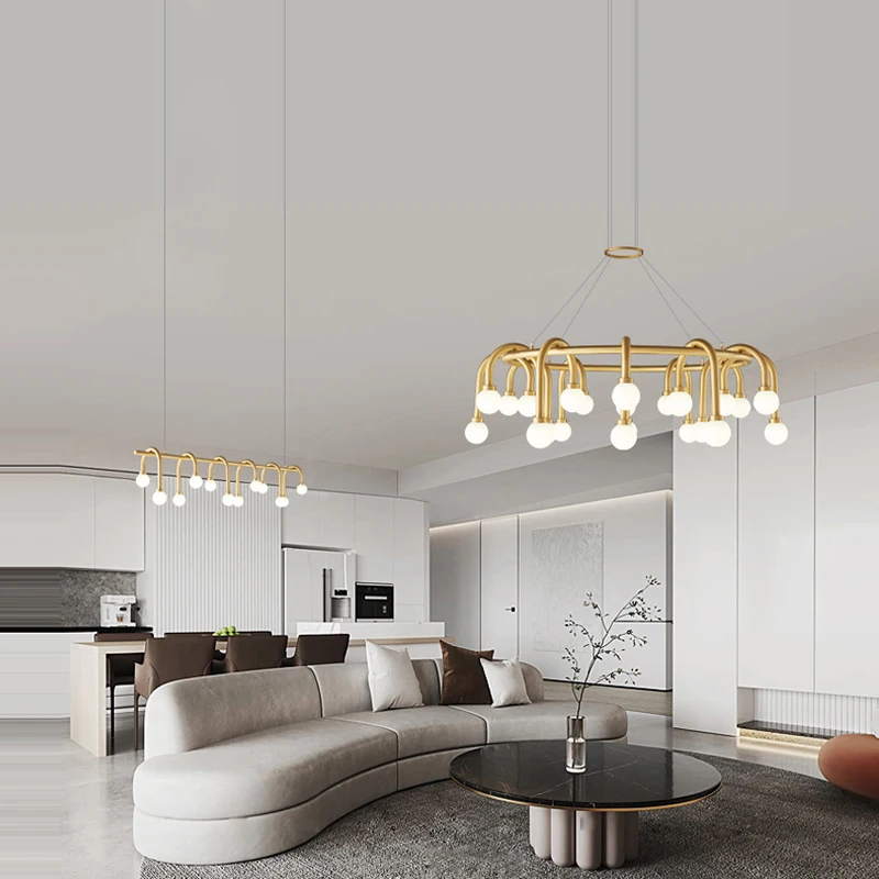 G9 Led Italian Copper Glass Bubble Gold Silver Hanging Lamp 2024 Chandelier Lighting Suspension
