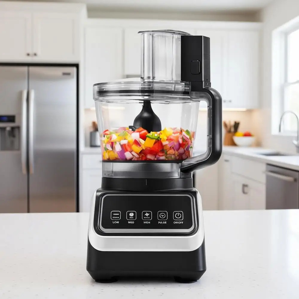 

4-Speed Blender with Easy Release Chute, 750W Motor, 8-Cup Capacity, Multi-Function for Chopping, Mixing, Smoothies, Dough, and