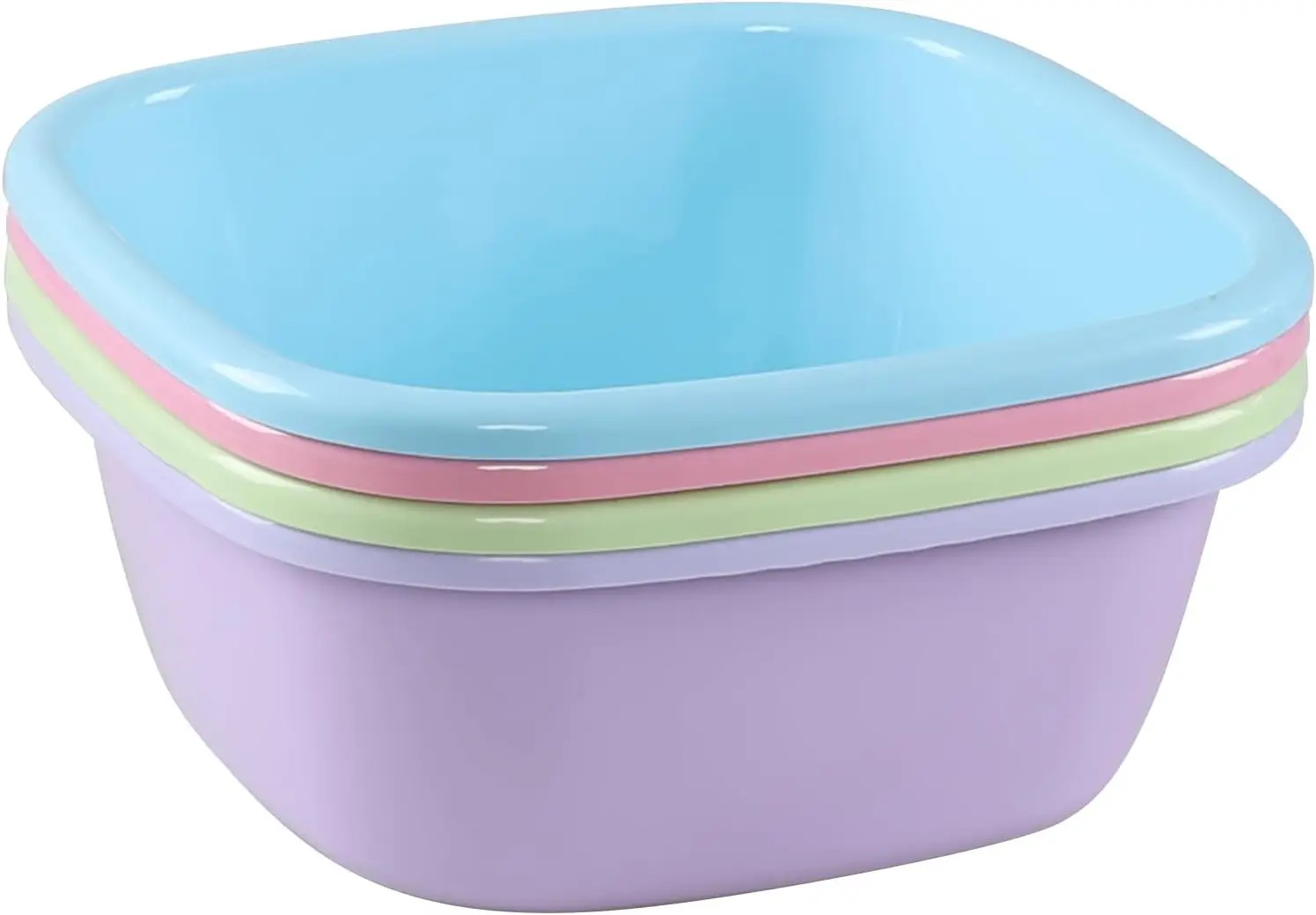 

12 Quart Plastic Dishpan Basin Set of 4, Multi-Color Wash Tub for Kitchen and Storage