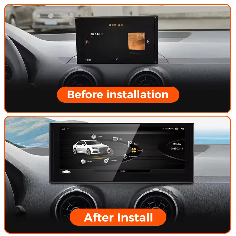 Android 14 wireless carplay auto for audi Q2 2018-2023 car radio stereo Multimedia Player GPS Navigation touch screen 4G WIFI