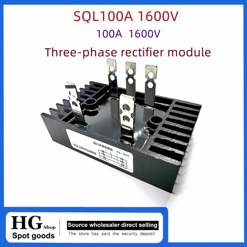 100A 1600V Three Phase Diode Bridge Rectifier AC to DC Generator Voltage Regulator Parts SQL100A-16 Module SQL100A